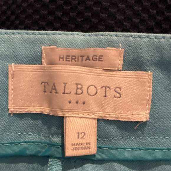 Talbots capri pant,size 12,never worn, front pockets,side zipper, aqua blue - Picture 5 of 6